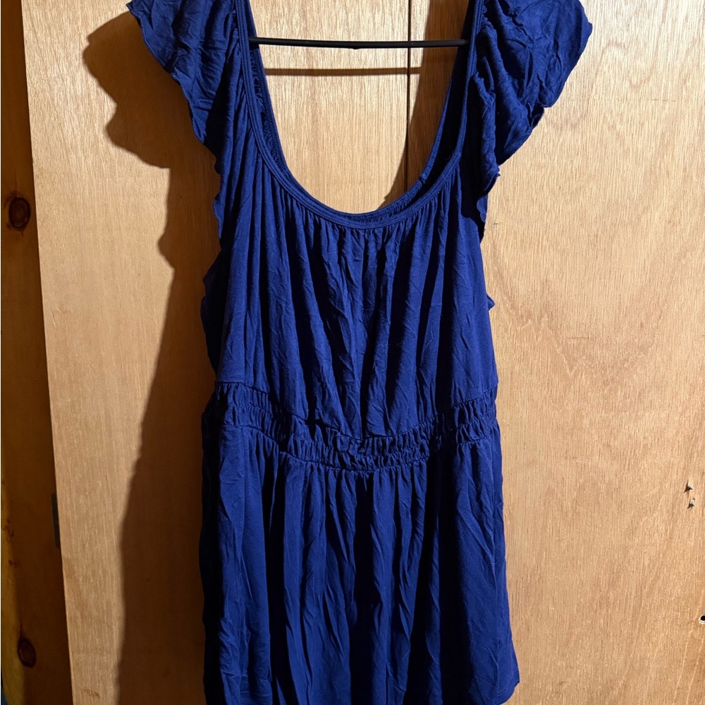 Torrid Deep Blue Flutter Sleeve Blouse